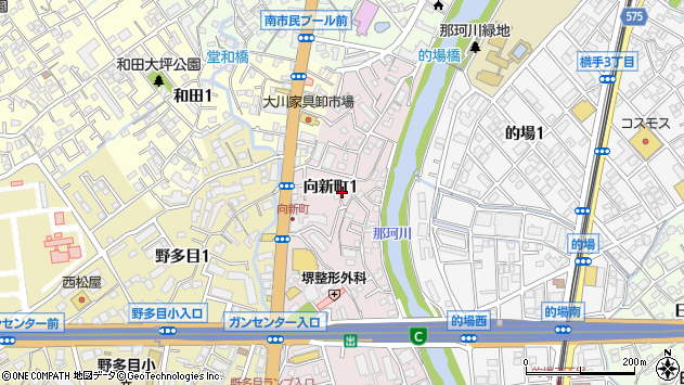 〒811-1345 福岡県福岡市南区向新町の地図