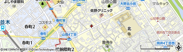 大野山田郵便局 ＡＴＭ周辺の地図