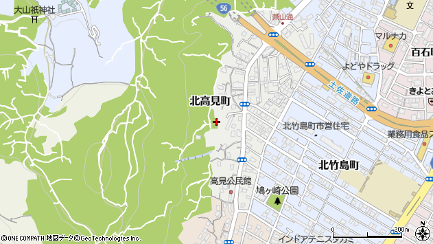 〒780-8028 高知県高知市北高見町の地図