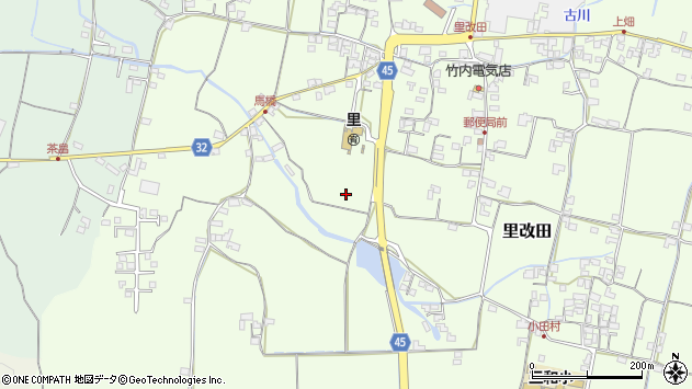 〒783-0082 高知県南国市里改田の地図