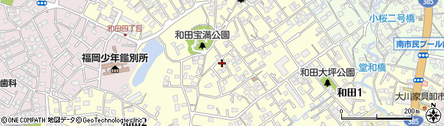 福岡県福岡市南区和田周辺の地図