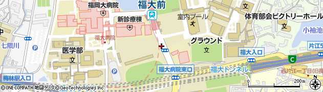 福大正門前﻿(旧福大病院入東口)周辺の地図