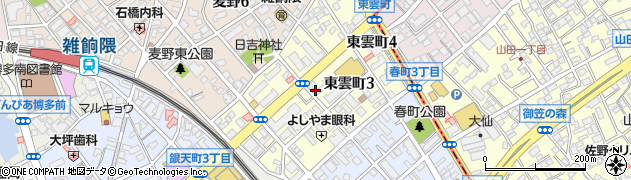 福岡県福岡市博多区東雲町周辺の地図