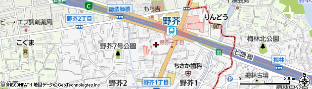 福岡市有料自転車駐車場　野芥駅自転車駐車場周辺の地図