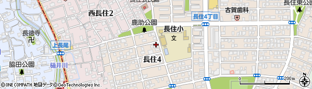 しのくま文具長住店周辺の地図