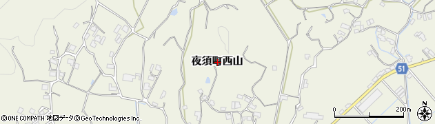高知県香南市夜須町西山周辺の地図