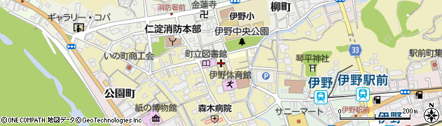 高知県いの町（吾川郡）元町周辺の地図