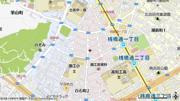 〒780-8015 高知県高知市百石町の地図
