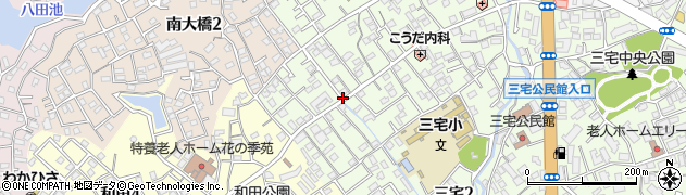 西日本新聞エリアセンター　南区三宅周辺の地図