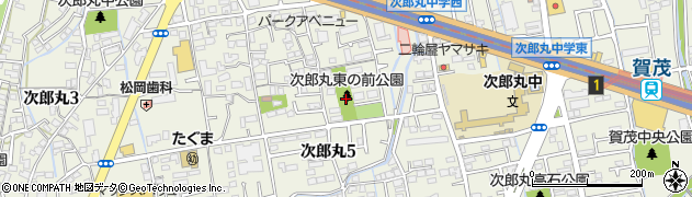 次郎丸東の前公園周辺の地図