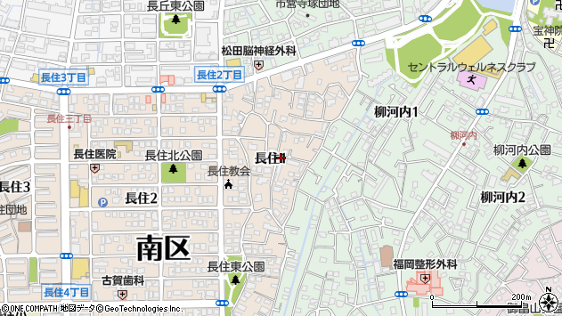〒811-1362 福岡県福岡市南区長住の地図