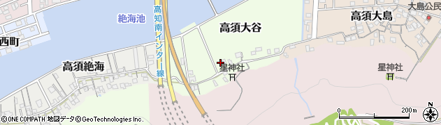 高知県高知市高須大谷周辺の地図