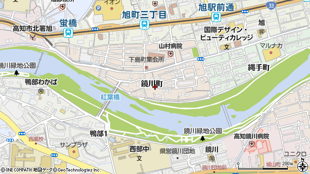 〒780-0933 高知県高知市鏡川町の地図