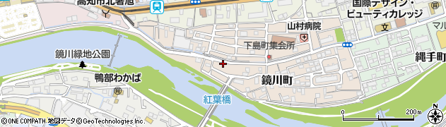 高知県高知市鏡川町100周辺の地図
