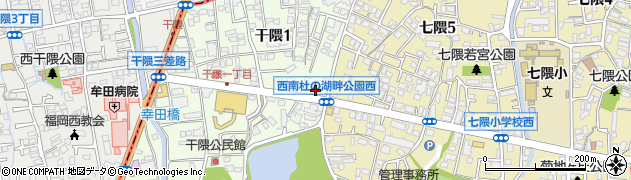 セブンイレブン福岡干隈１丁目店周辺の地図
