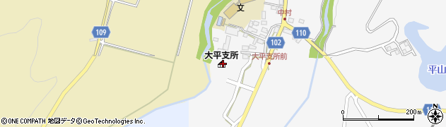 上毛町大平支所周辺の地図