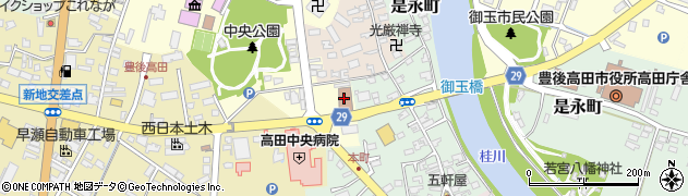 豊後高田郵便局周辺の地図