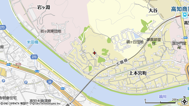 〒780-0946 高知県高知市上本宮町の地図