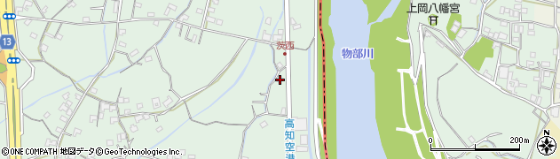 高知県南国市物部989周辺の地図