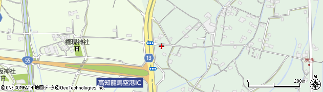 高知県南国市物部1322周辺の地図