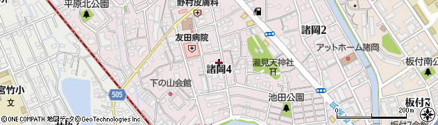 福岡県福岡市博多区諸岡周辺の地図