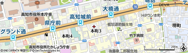 日本銀行　高知支店周辺の地図