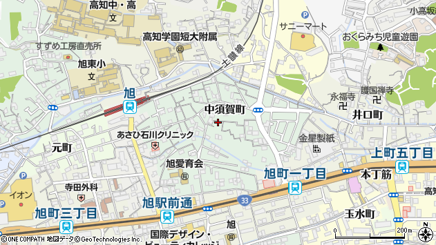 〒780-0937 高知県高知市中須賀町の地図