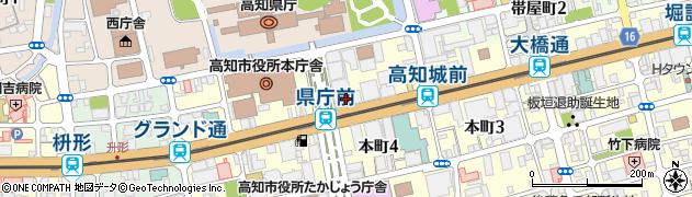 高知銀行本町支店 ＡＴＭ周辺の地図
