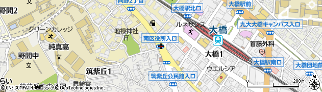 南区役所入口周辺の地図