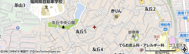 福岡県福岡市城南区友丘5丁目10周辺の地図