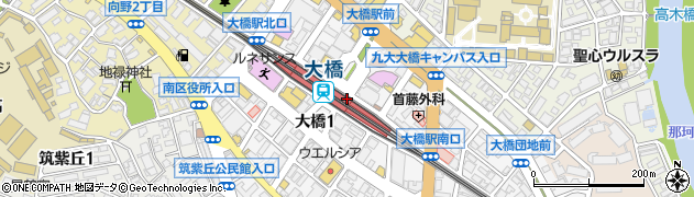 福岡銀行西鉄大橋駅 ＡＴＭ周辺の地図