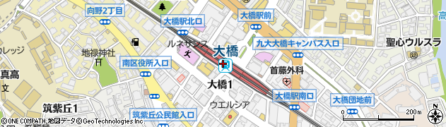 大橋駅周辺の地図