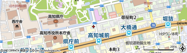 セブンイレブン高知城前店周辺の地図