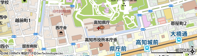 高知県庁本庁舎　議会記者室周辺の地図