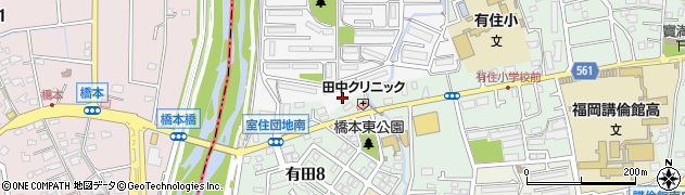 福岡県福岡市早良区室住団地65周辺の地図