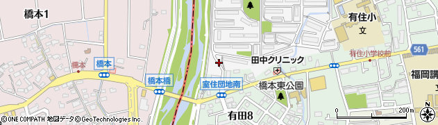 福岡県福岡市早良区室住団地64周辺の地図