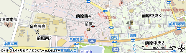 西日本新聞エリアセンター　前原駅前周辺の地図