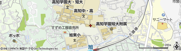 高知中学校周辺の地図