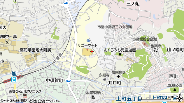 〒780-0957 高知県高知市山手町の地図