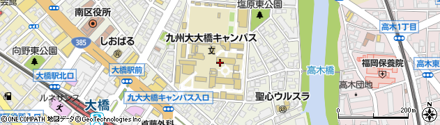九州大学附属図書館　芸術工学図書館周辺の地図