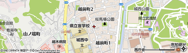 高知県高知市越前町周辺の地図