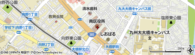 福岡市役所南区役所　課税課市民税第４係周辺の地図