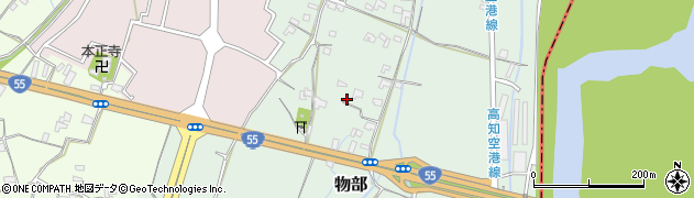 高知県南国市物部508周辺の地図