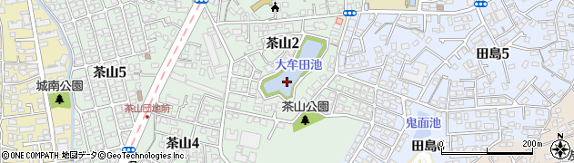 大牟田池周辺の地図