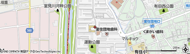 福岡県福岡市早良区室住団地周辺の地図