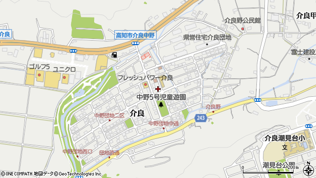〒781-5104 高知県高知市介良（その他）の地図