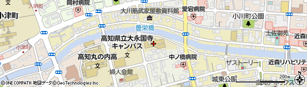 高知県立大学永国寺キャンパス　学務支援室・就職支援周辺の地図