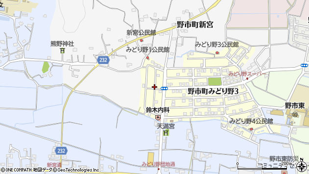 〒781-5206 高知県香南市野市町みどり野の地図