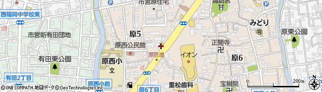 モスバーガー福岡原店周辺の地図