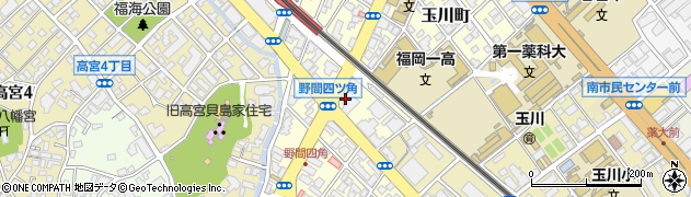 福岡中央銀行野間支店周辺の地図